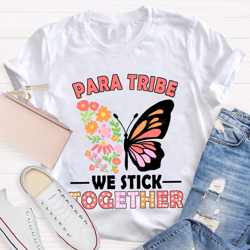 Para Tribe We Stick Together Floral And Butterfly Prints T-shirt