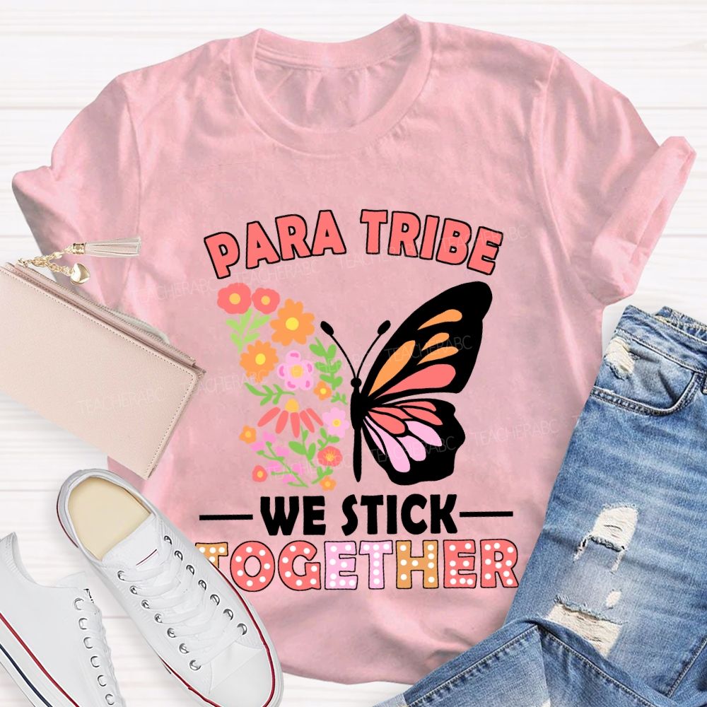 Para Tribe We Stick Together Floral And Butterfly Prints T-shirt