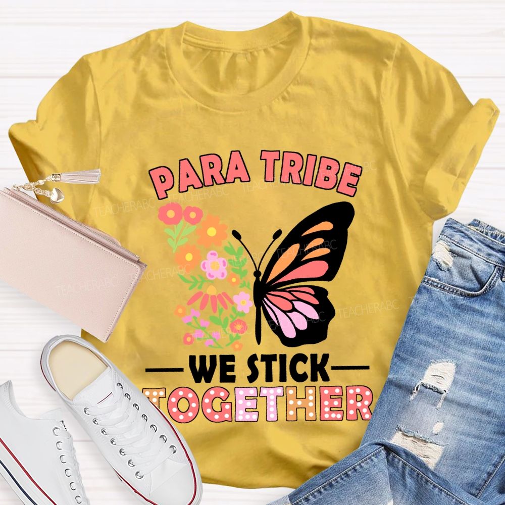 Para Tribe We Stick Together Floral And Butterfly Prints T-shirt