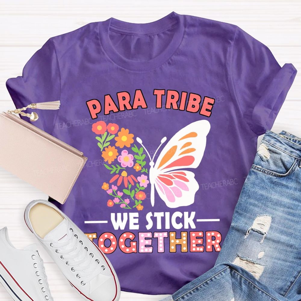 Para Tribe We Stick Together Floral And Butterfly Prints T-shirt