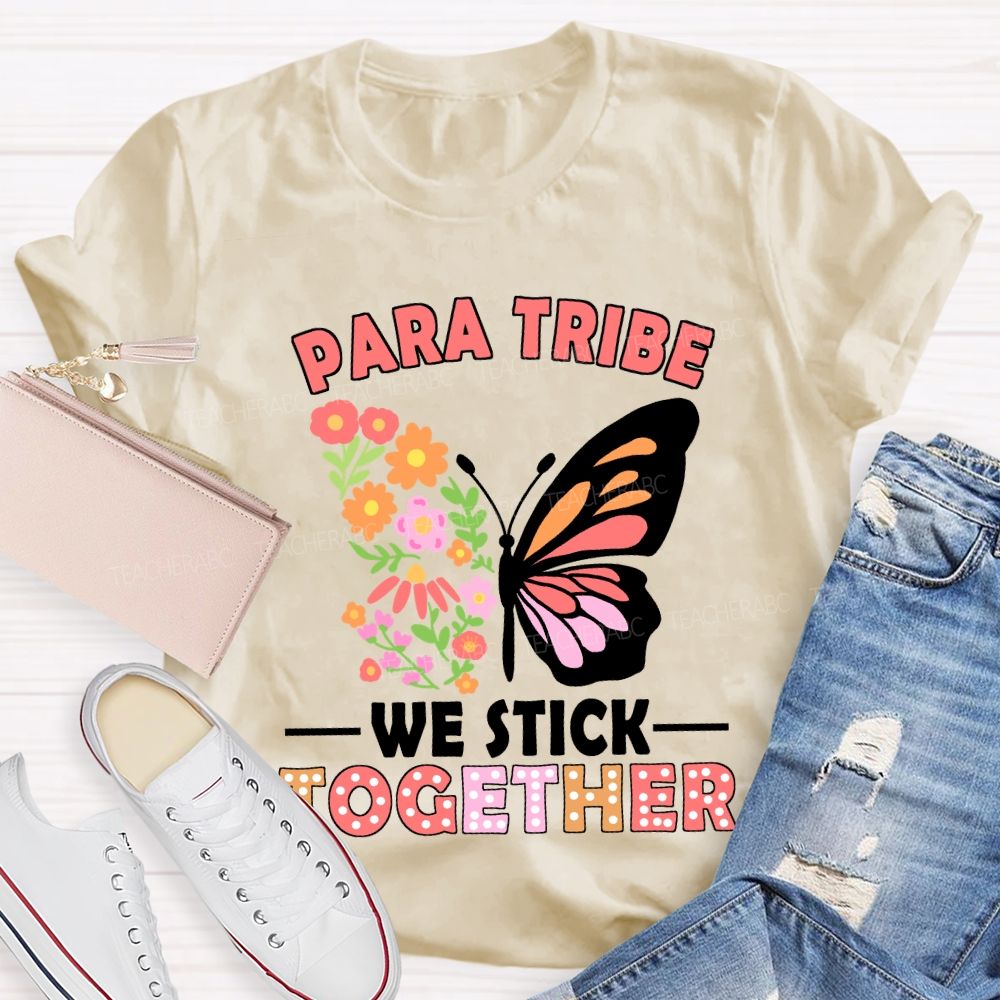 Para Tribe We Stick Together Floral And Butterfly Prints T-shirt