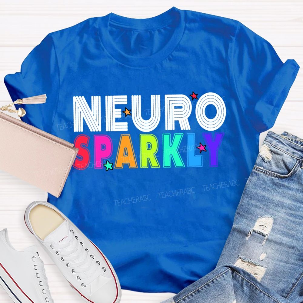 Neuro Sparkly Colored Fonts And Stars T-shirt