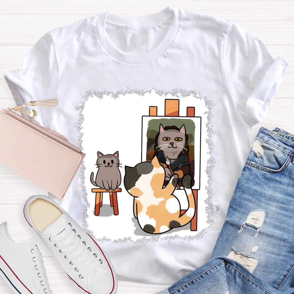 Cats And Portraits Of Cats Art Teacher T-shirt