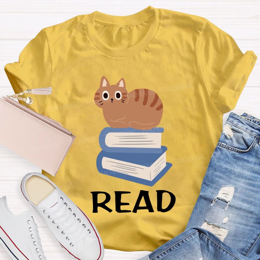 Read And Pet Cats Colored Books T-shirt