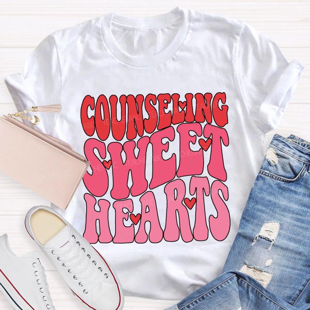 Counseling Sweet Hearts Hearts And Pink Font T-shirt