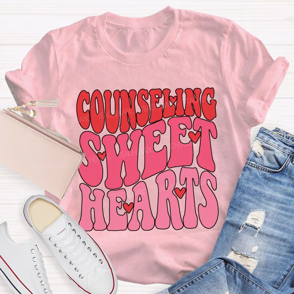 Counseling Sweet Hearts Hearts And Pink Font T-shirt