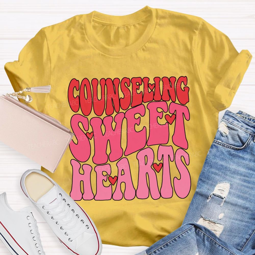 Counseling Sweet Hearts Hearts And Pink Font T-shirt