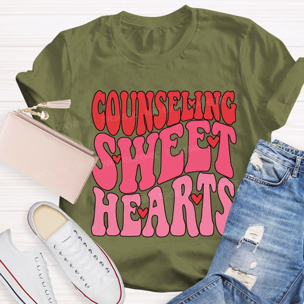 Counseling Sweet Hearts Hearts And Pink Font T-shirt