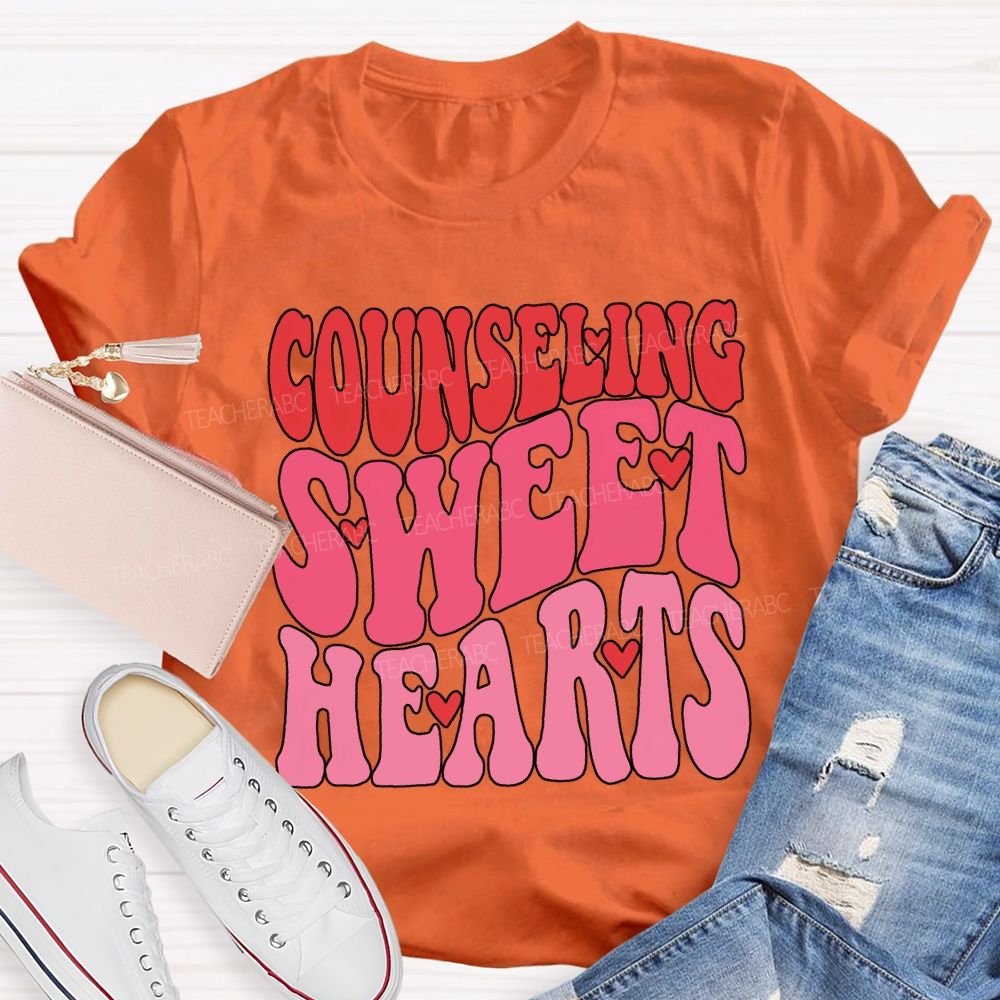 Counseling Sweet Hearts Hearts And Pink Font T-shirt