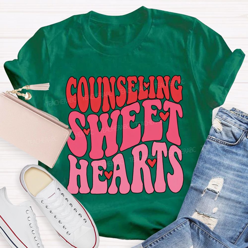 Counseling Sweet Hearts Hearts And Pink Font T-shirt
