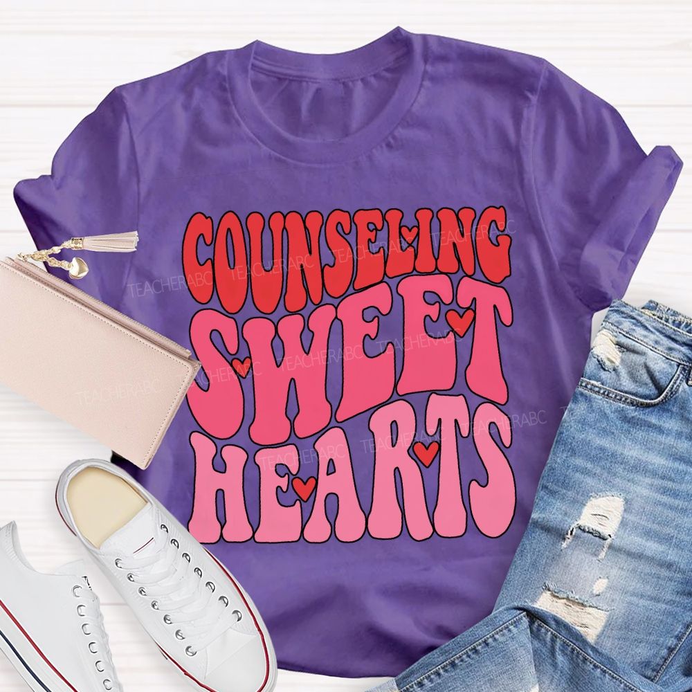 Counseling Sweet Hearts Hearts And Pink Font T-shirt
