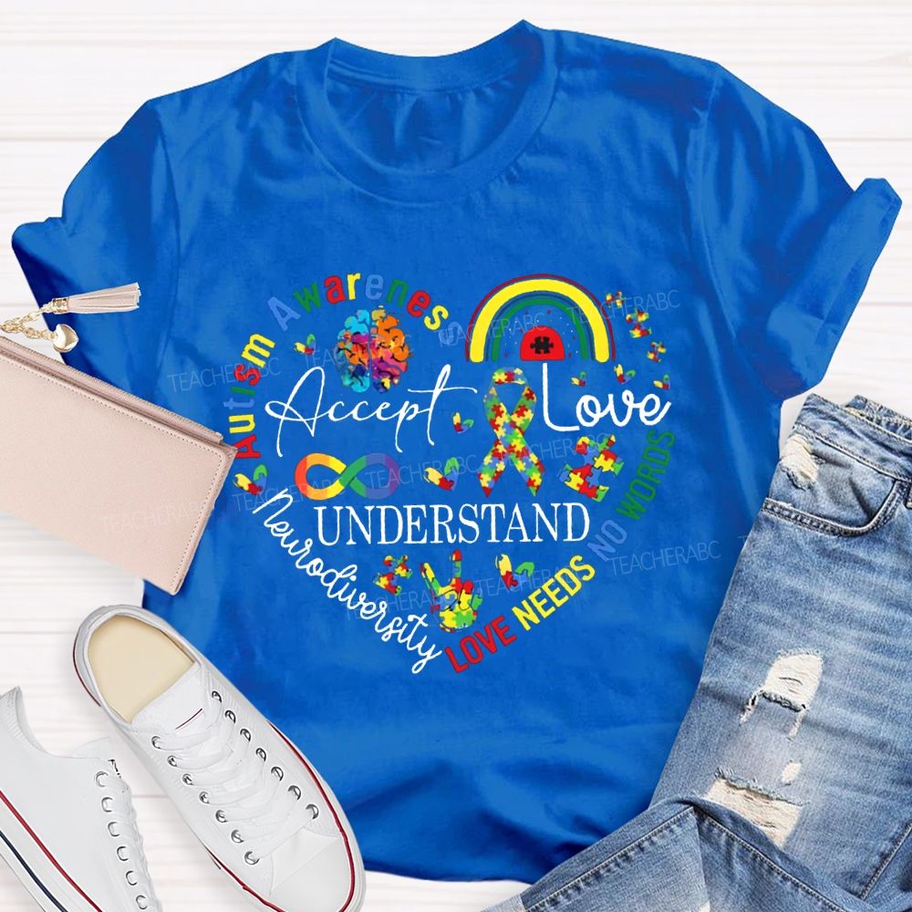 Accept Love Understand Autism Awareness Special Education T-shirt