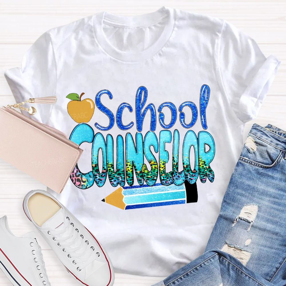 School Counselor Apples And Pencils T-shirt