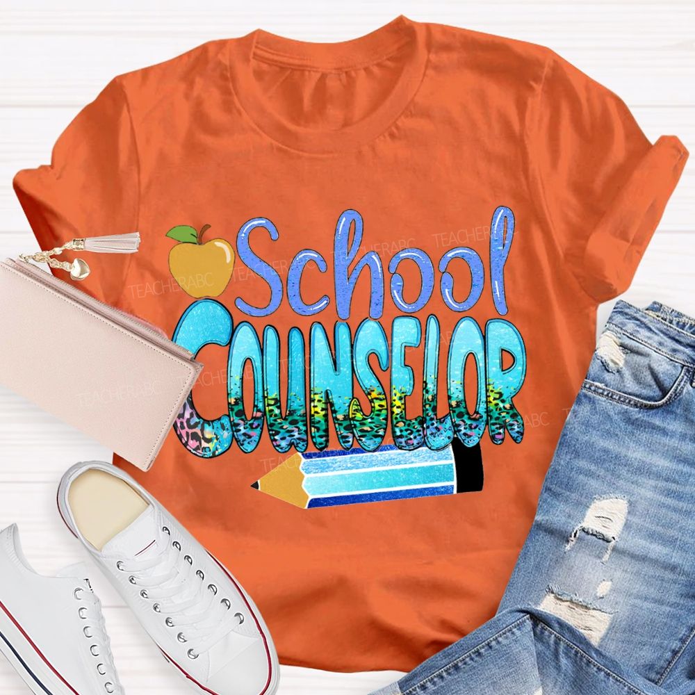 School Counselor Apples And Pencils T-shirt