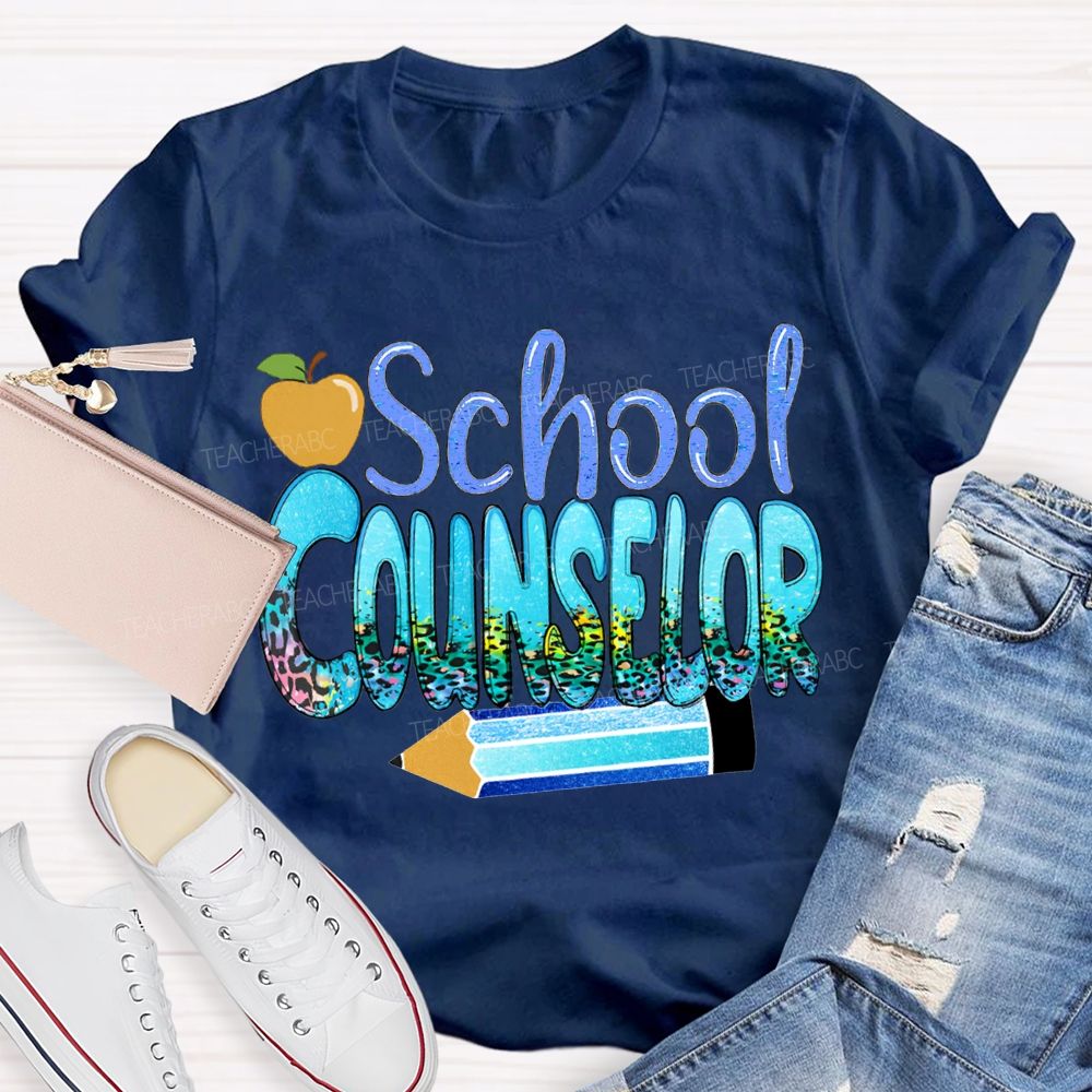 School Counselor Apples And Pencils T-shirt