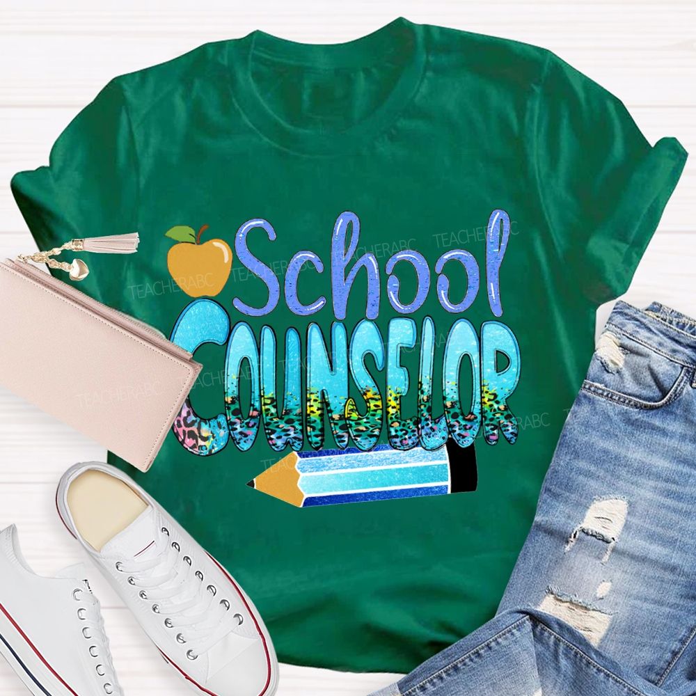 School Counselor Apples And Pencils T-shirt