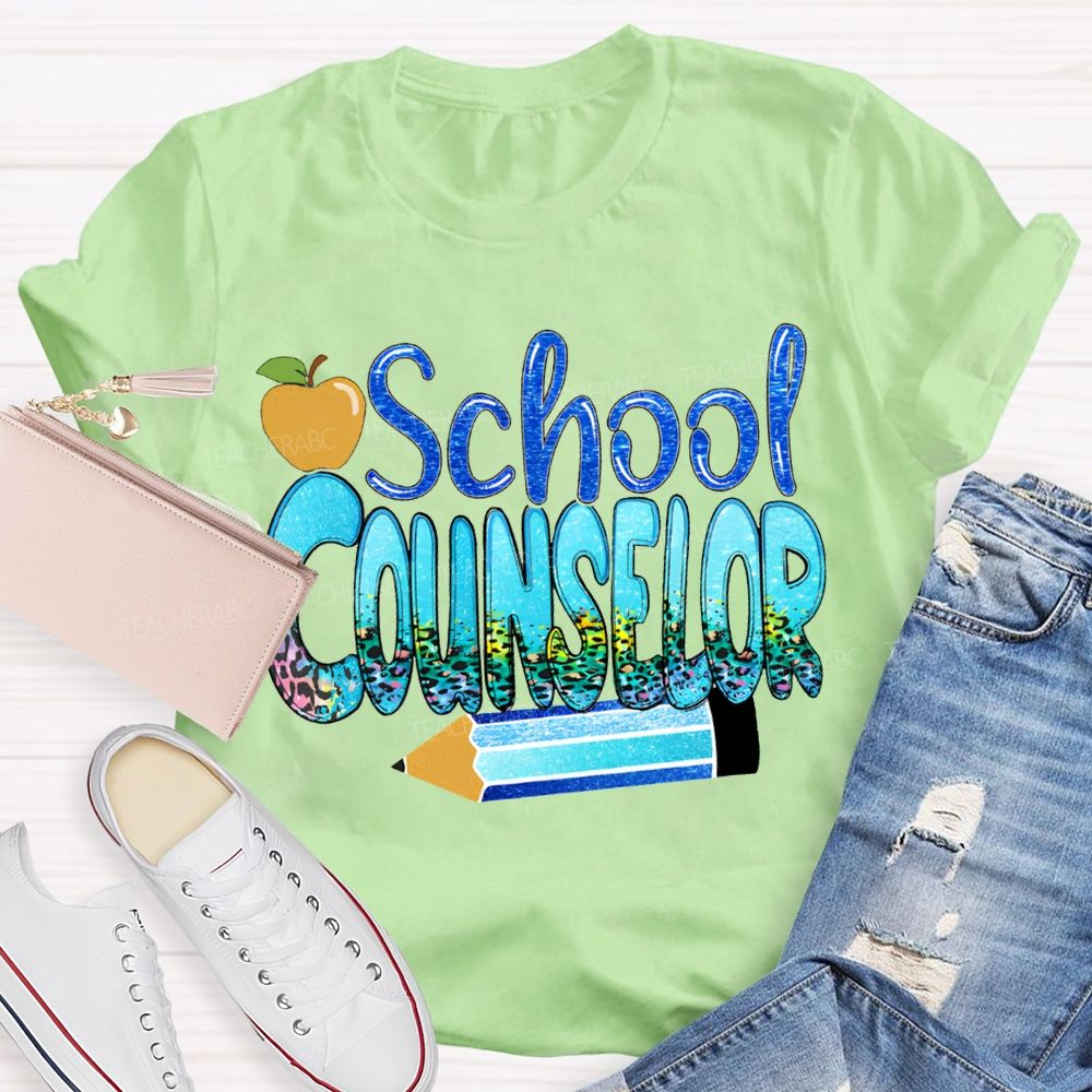 School Counselor Apples And Pencils T-shirt