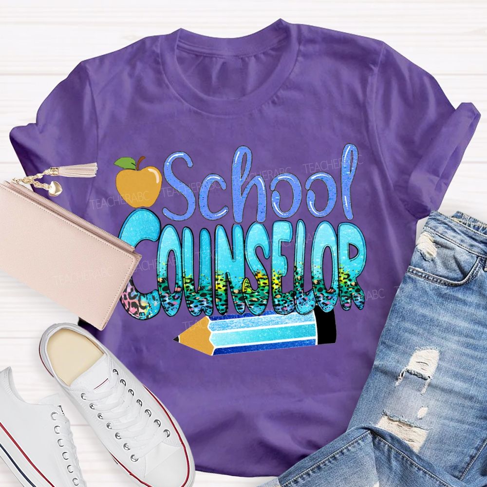 School Counselor Apples And Pencils T-shirt