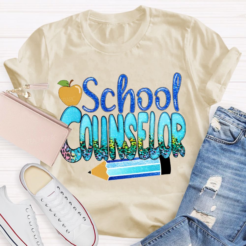 School Counselor Apples And Pencils T-shirt