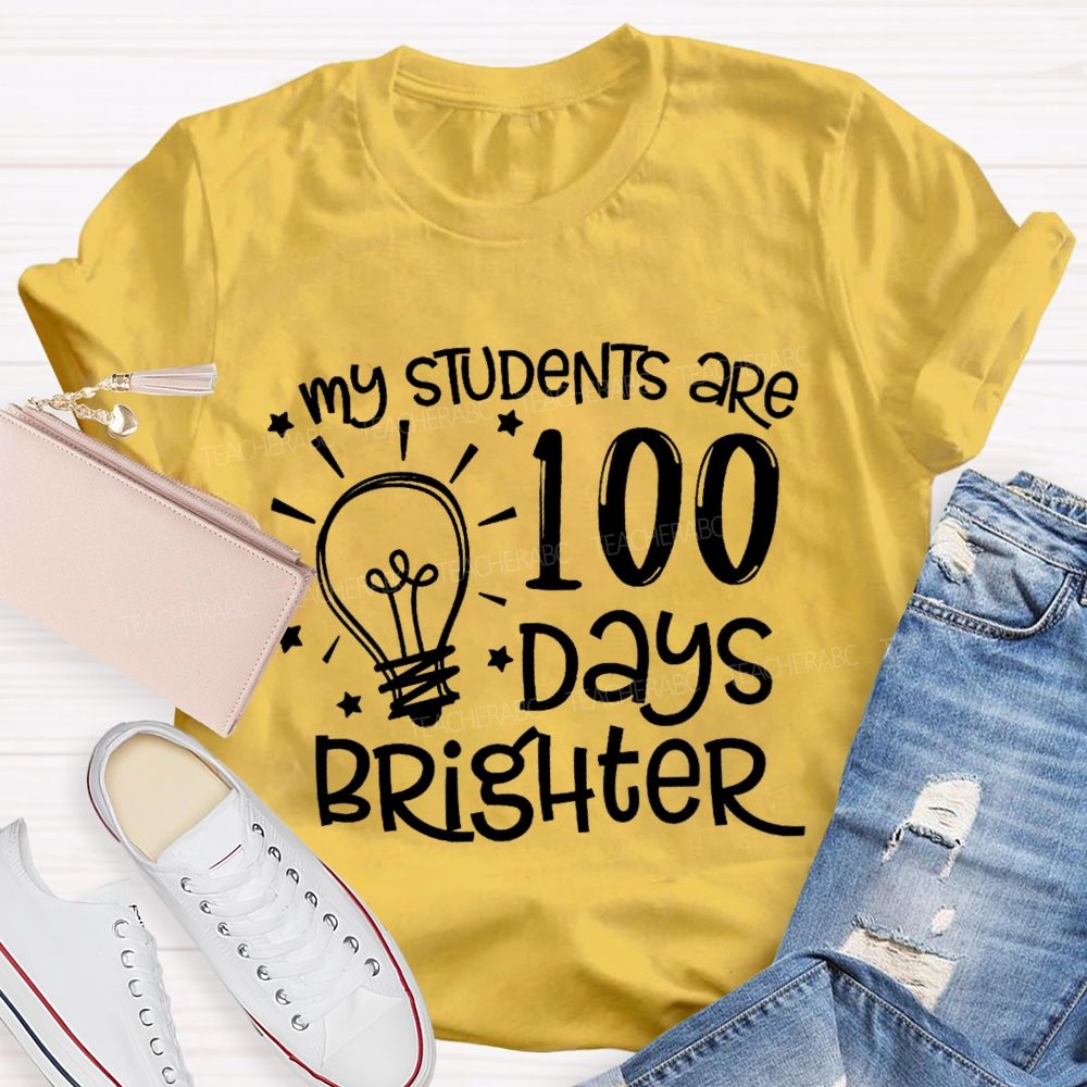 My Students Are 100 Days Brighter Star T-shirt