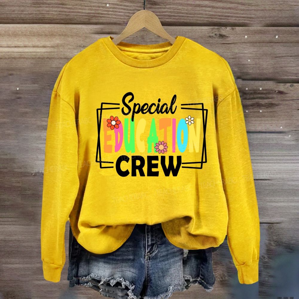 Special Education Crew Colorful Fonts Sweatshirt