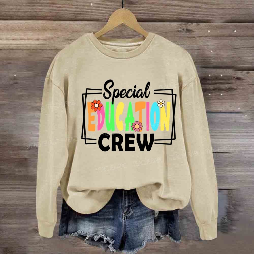 Special Education Crew Colorful Fonts Sweatshirt