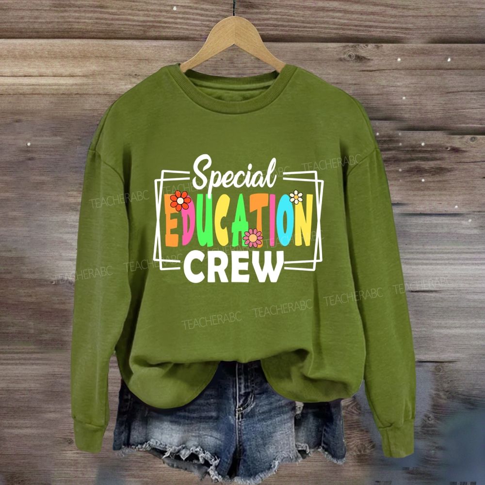 Special Education Crew Colorful Fonts Sweatshirt