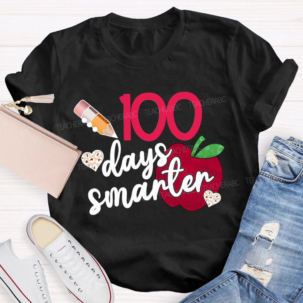 100 Days Smarter Hearts And Apples T-shirt
