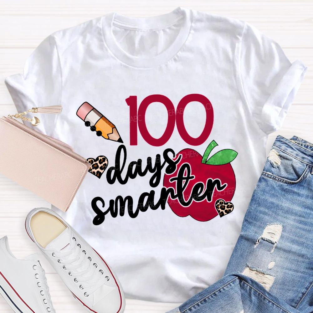 100 Days Smarter Hearts And Apples T-shirt
