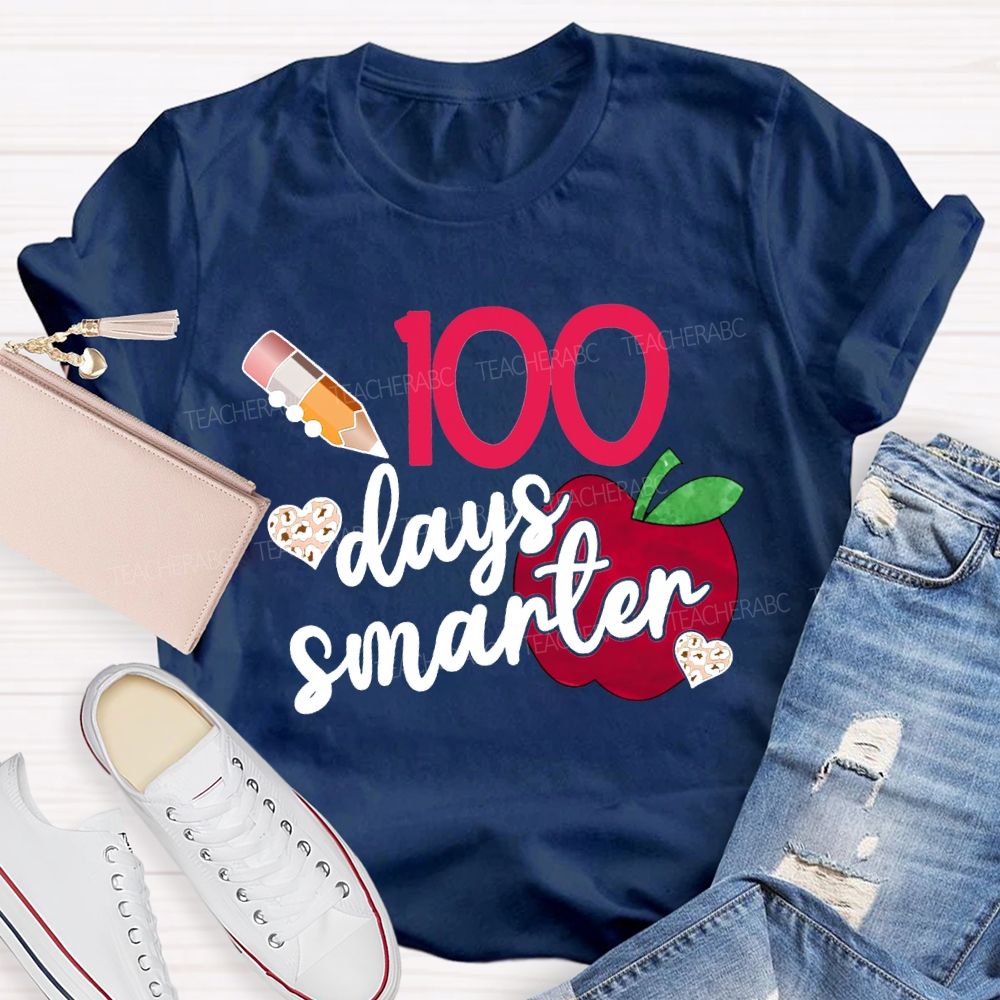 100 Days Smarter Hearts And Apples T-shirt