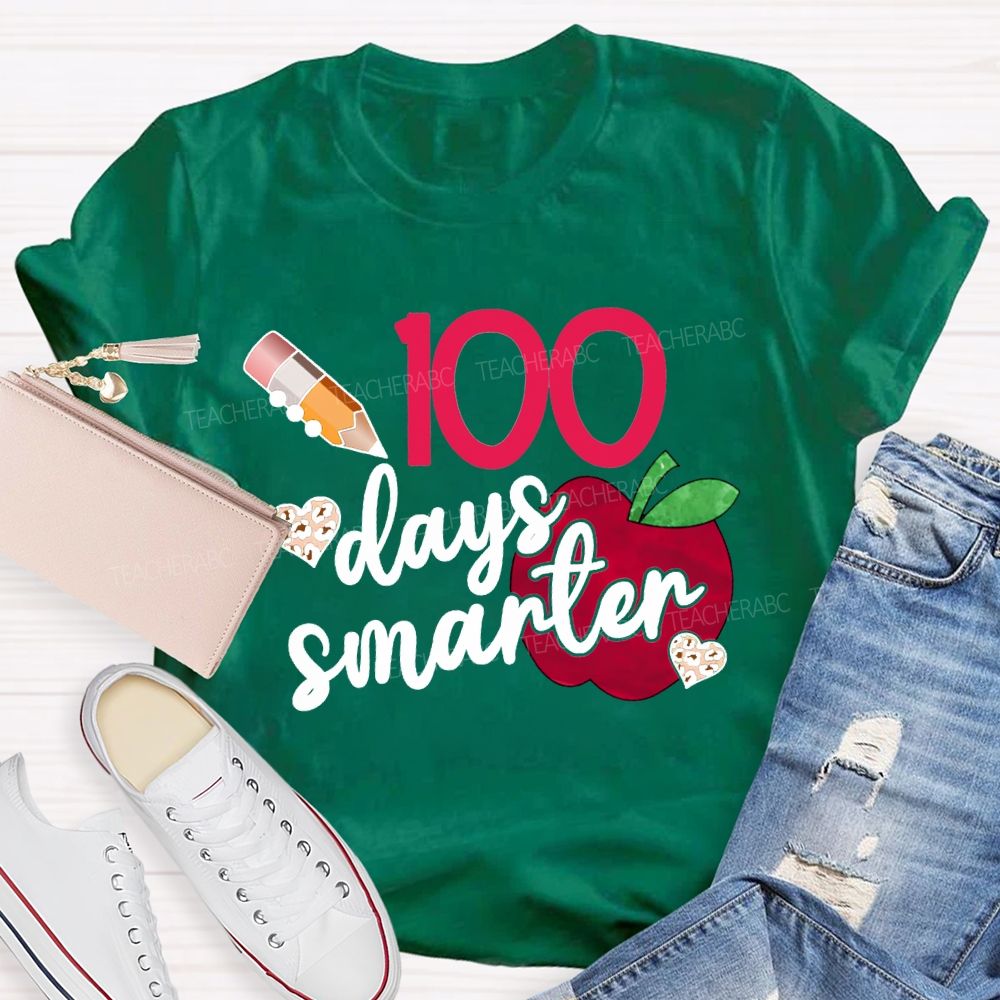 100 Days Smarter Hearts And Apples T-shirt