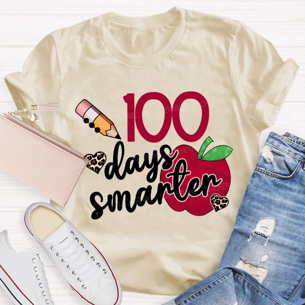 100 Days Smarter Hearts And Apples T-shirt