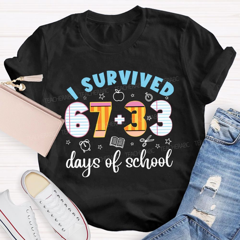 I Survived 100 Days Of School Math Teacher T-shirt