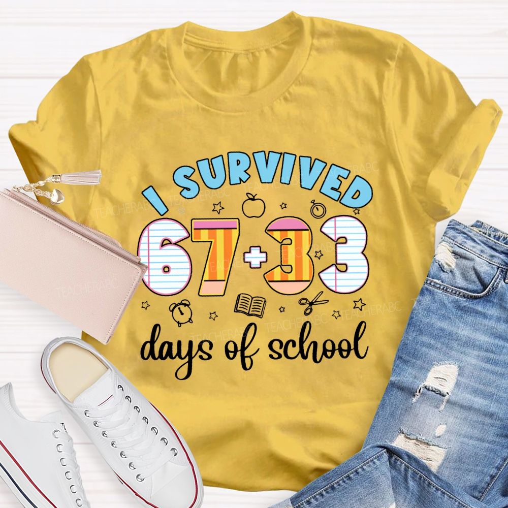 I Survived 100 Days Of School Math Teacher T-shirt