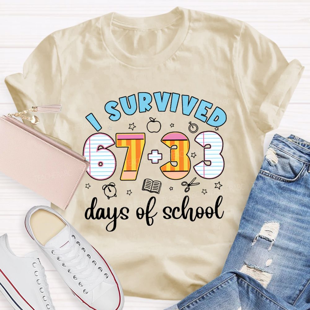 I Survived 100 Days Of School Math Teacher T-shirt