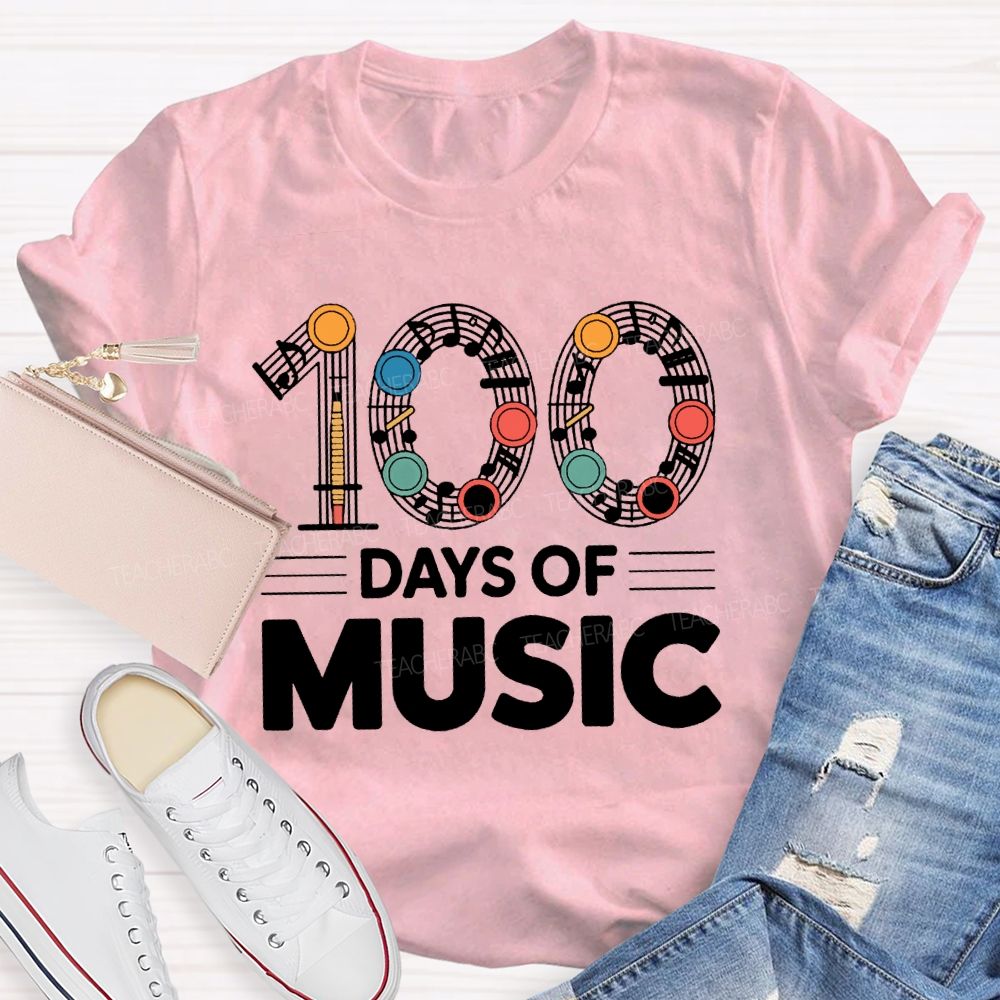 100 Days Of Music Note Music Teacher T-shirt