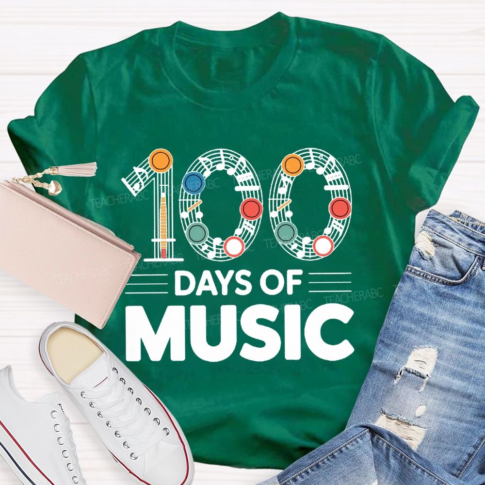 100 Days Of Music Note Music Teacher T-shirt
