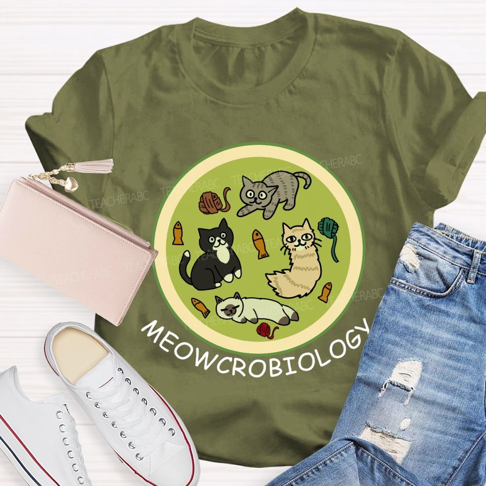 Meowcrobiology Teacher T-Shirt