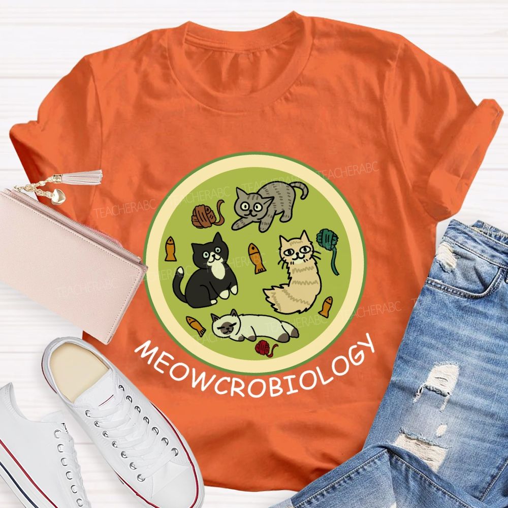 Meowcrobiology Teacher T-Shirt