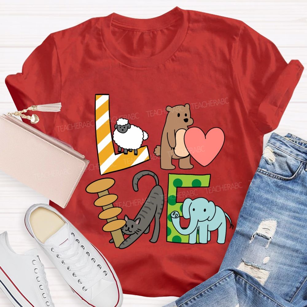 Love Students With Heart Cute Cat T-Shirt