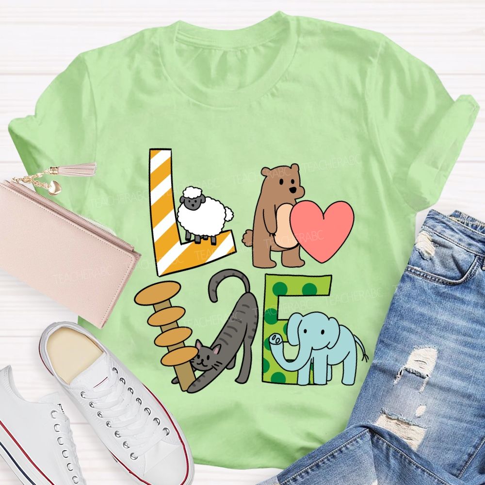 Love Students With Heart Cute Cat T-Shirt