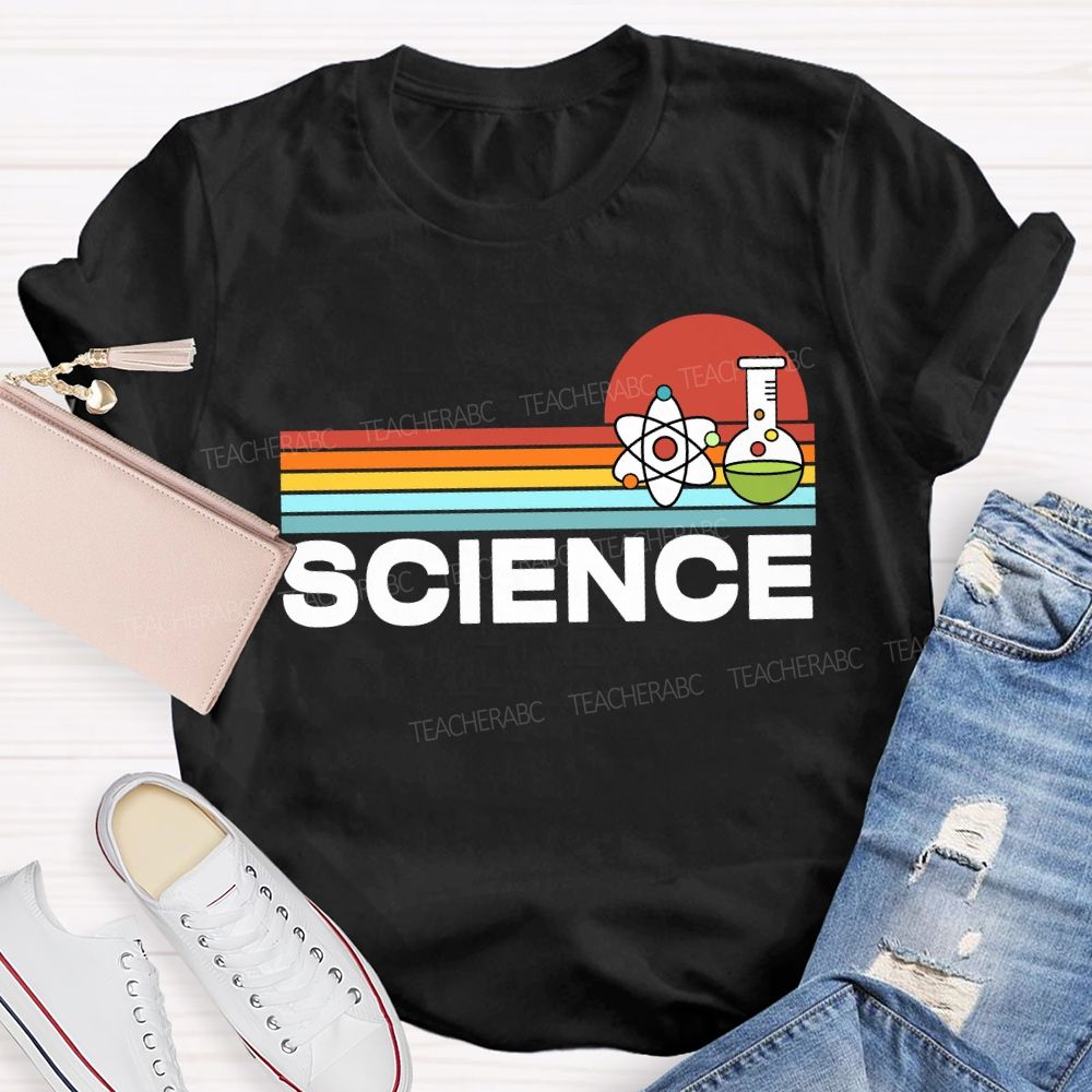 Science Teacher Colorful Line Prints T-shirt