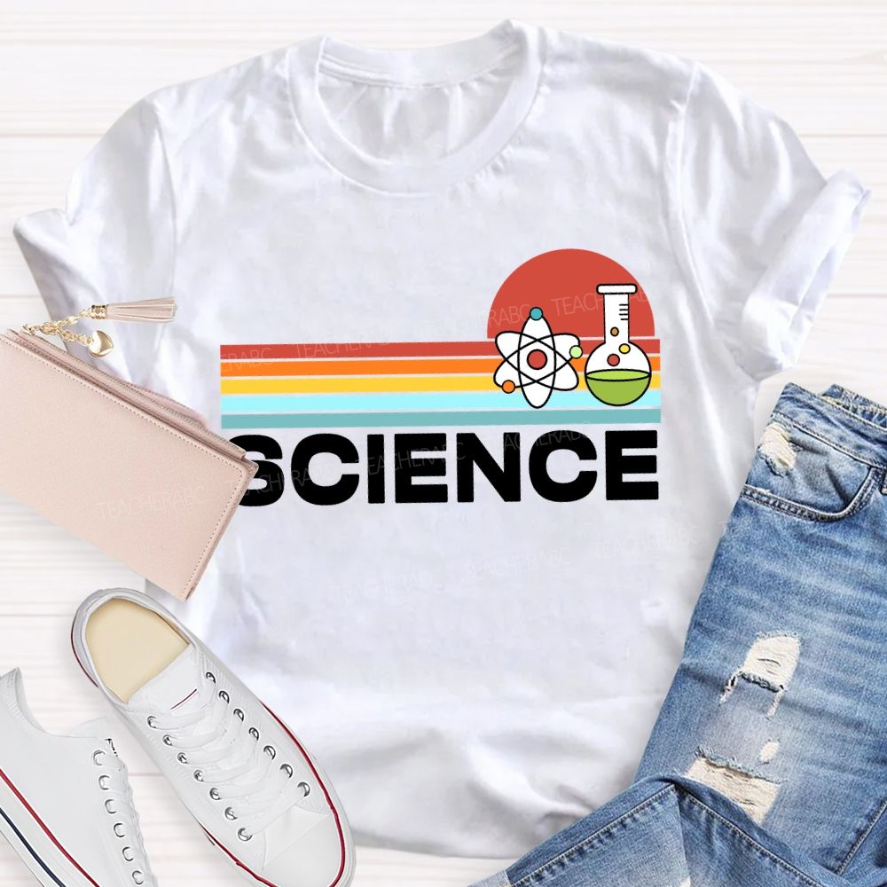 Science Teacher Colorful Line Prints T-shirt