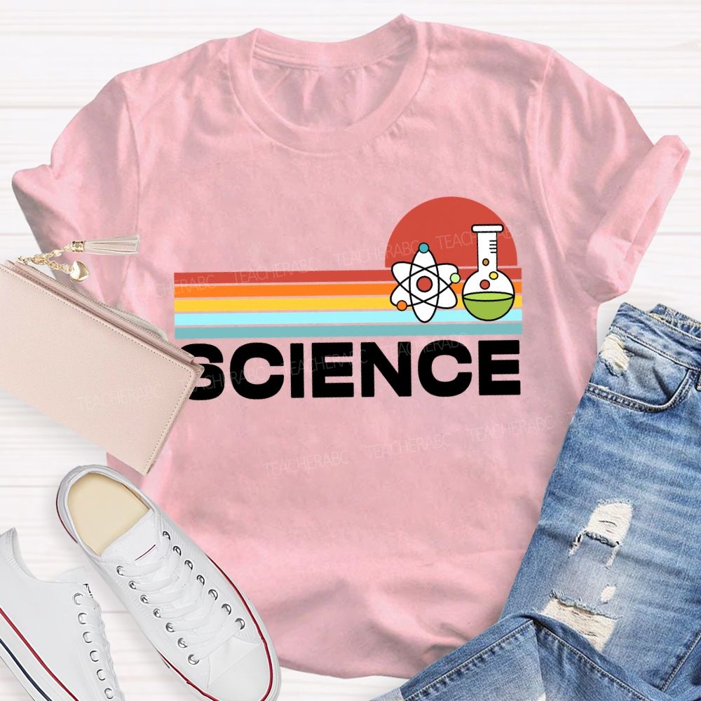 Science Teacher Colorful Line Prints T-shirt