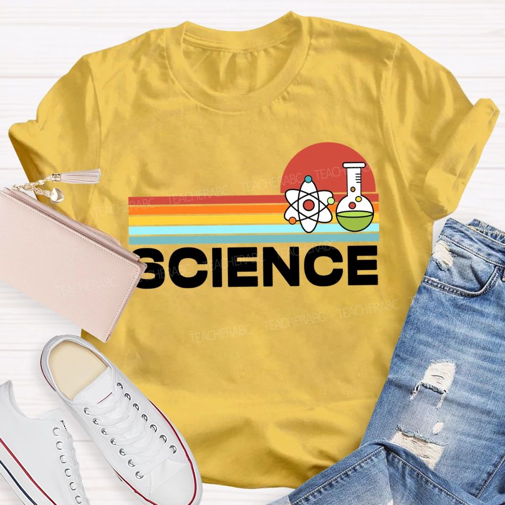 Science Teacher Colorful Line Prints T-shirt