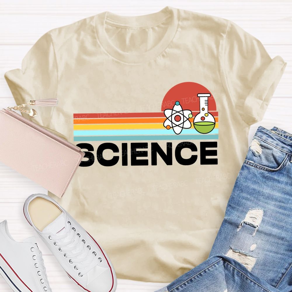Science Teacher Colorful Line Prints T-shirt