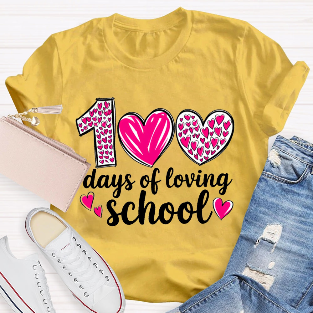 100 Days Of Loving School Heart Print T-shirt
