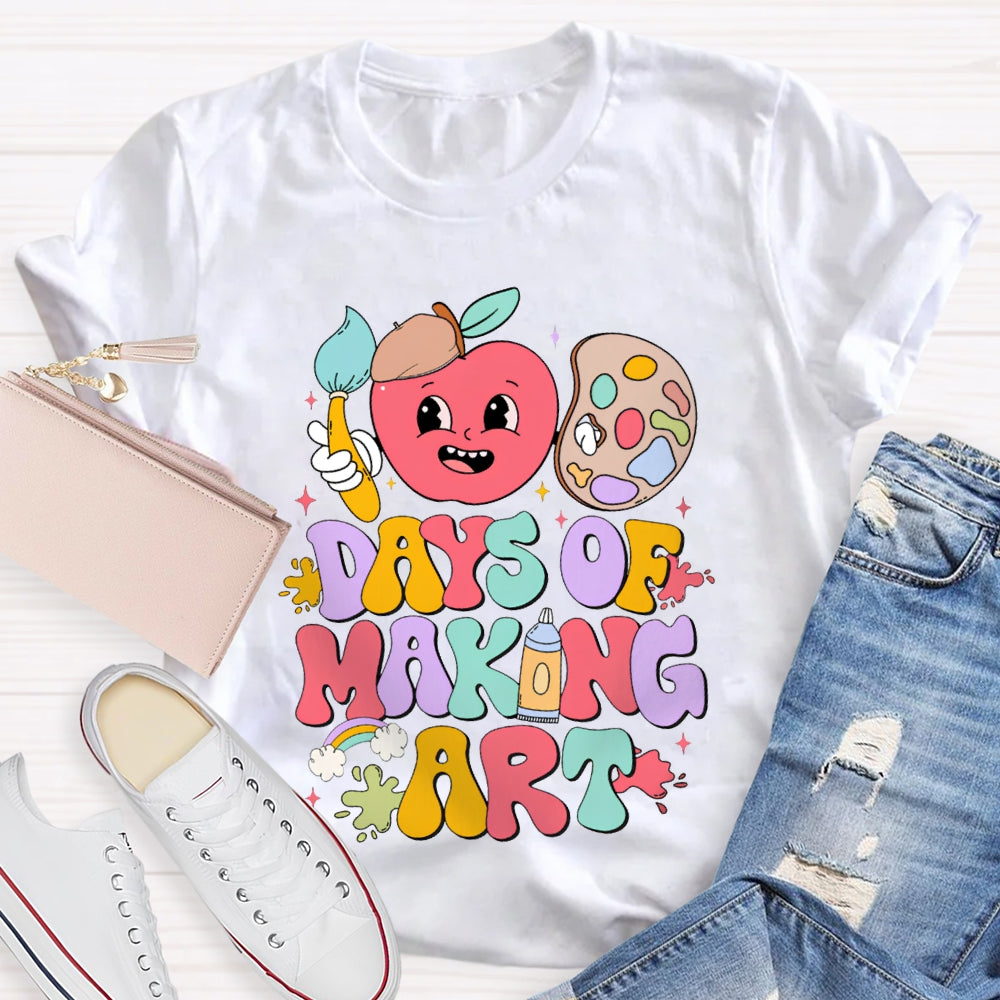 100 Days Of Making Art Apples And Dye Plates T-shirt