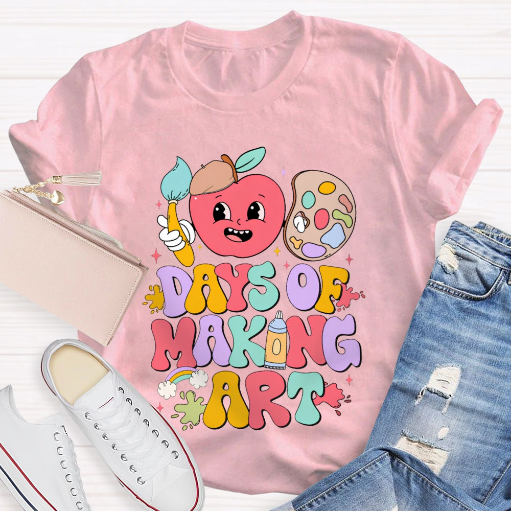100 Days Of Making Art Apples And Dye Plates T-shirt