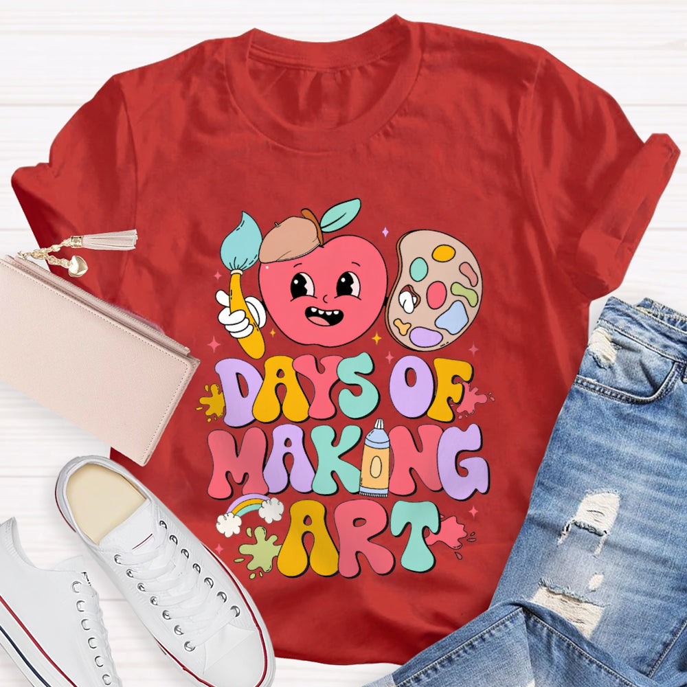 100 Days Of Making Art Apples And Dye Plates T-shirt